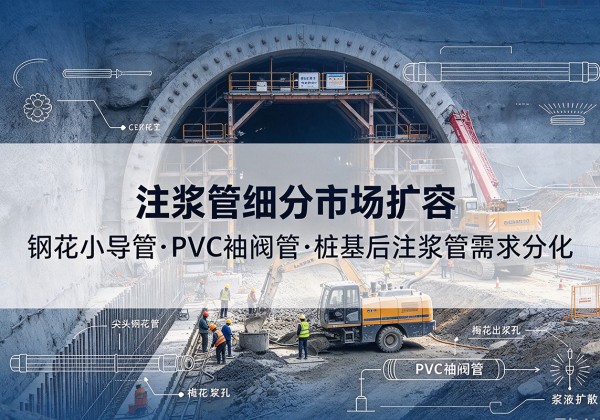 柳北注浆管细分市场扩容，隧道钢花小导管、PVC 袖阀管、桩基后注浆管需求分化